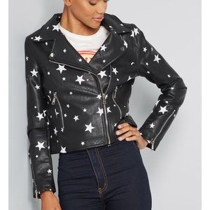 Vigoss faux-leather moto jacket